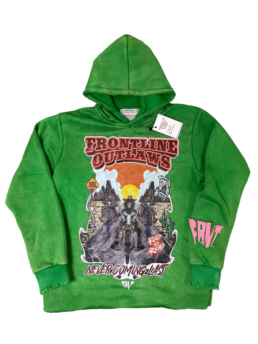 FRNT Outlaws Cropped Hoodie (Cactus Green)